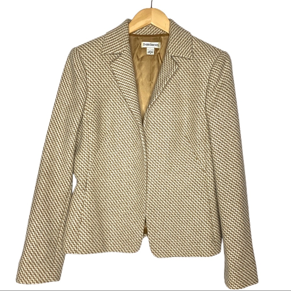 Barry Bricken Cream Camel Blazer Size 8‎